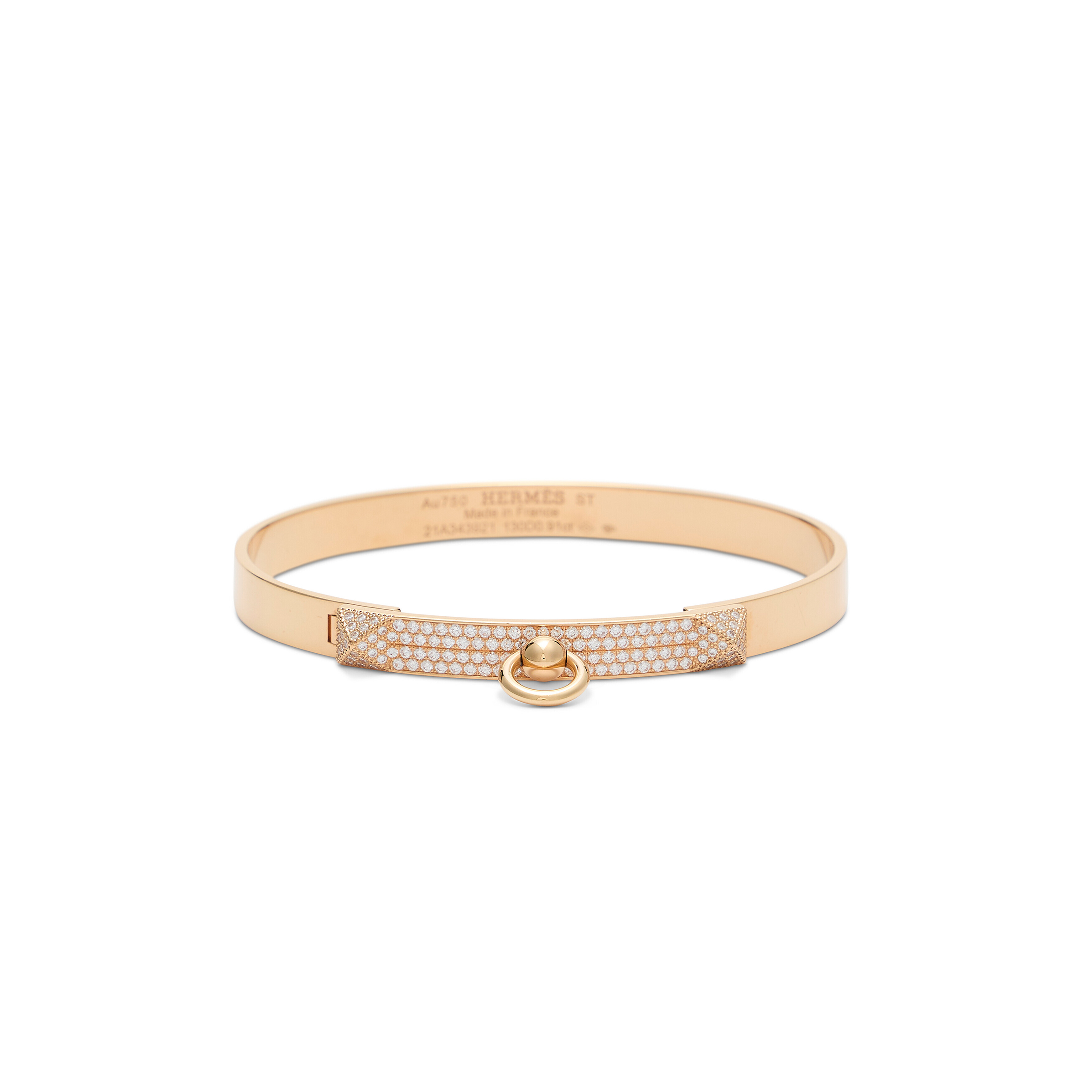 h**mes an 18k rose gold & Di*m*nd collier de chien bracelet